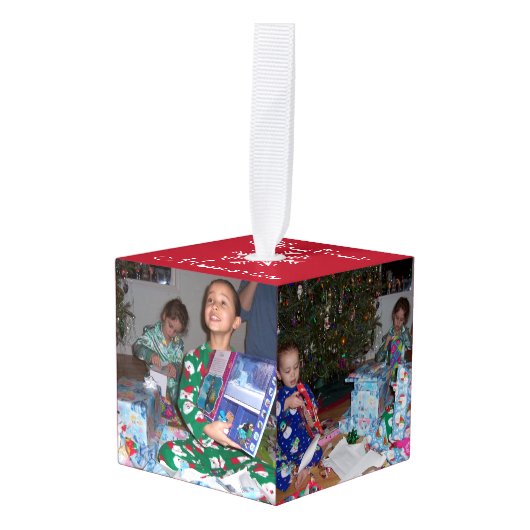 Kerst Herinneringen 5 Foto Familie Kinder Gift Decoratie (Voorkant hoekig)