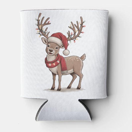 Kerst hert dier rendier kerstman hoed Kerstmis Blikjeskoeler (Voorkant)