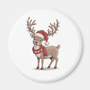 Kerst hert dier rendier kerstman hoed Kerstmis Magneet