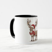 Kerst hert dier rendier kerstman hoed Kerstmis  Mok (Voorkant links)