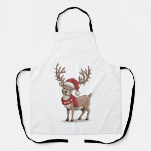 Kerst hert dier rendier kerstman hoed Kerstmis Schort
