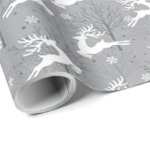 Kerst hert inpakpapier, winter scene cadeaupapier (Rol Hoek)