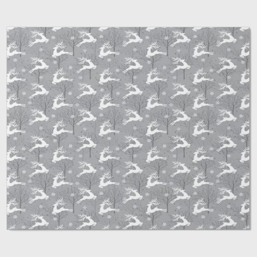 Kerst hert inpakpapier, winter scene cadeaupapier (Vlak)