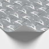 Kerst hert inpakpapier, winter scene cadeaupapier (Hoek)