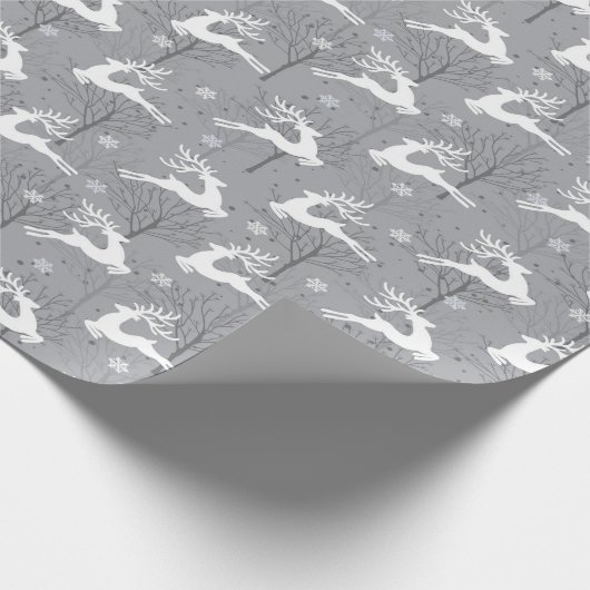 Kerst hert inpakpapier, winter scene cadeaupapier (Hoek)