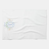 Kerst hert kam monogram met naam theedoek (Horizontaal)