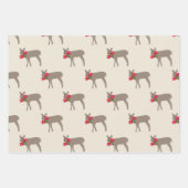 Kerst hert met bloemen inpakpapier vel (Voorkant 3)