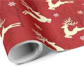 Kerst hert ontwerp op heldere verpakking cadeaupapier (Rol Hoek)
