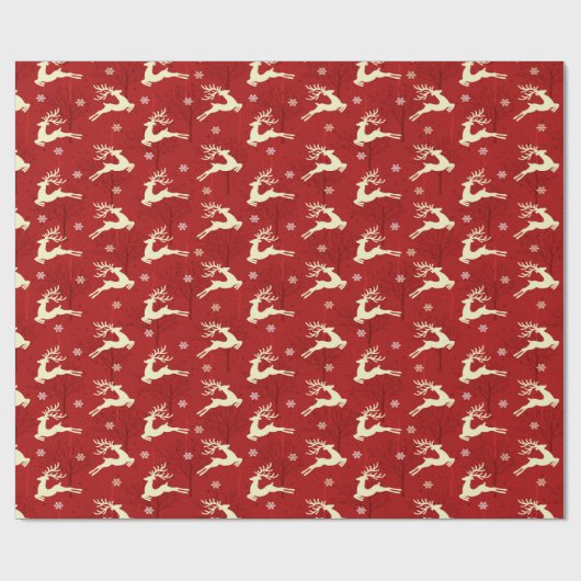 Kerst hert ontwerp op heldere verpakking cadeaupapier (Vlak)