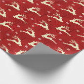Kerst hert ontwerp op heldere verpakking cadeaupapier (Hoek)