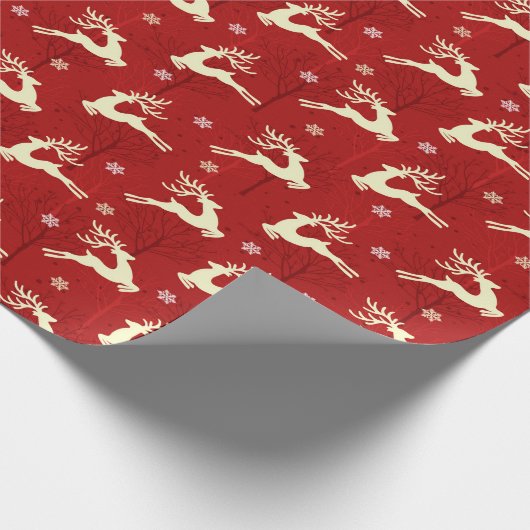 Kerst hert ontwerp op heldere verpakking cadeaupapier (Hoek)