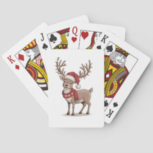Kerst hert rendier kerstman hoed Kerstmis  Pokerkaarten