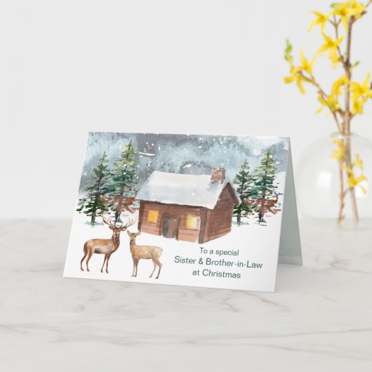 Kerst, hert, zus en broer in de wet kaart (Gele Bloem)