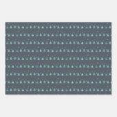 Kerst Herten Antler, Strepen, Bomen Blauwgroen ID8 Inpakpapier Vel (Voorkant 3)