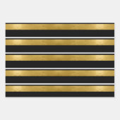 Kerst Herten Antler, Strepen, Bomen Goud ID864 Inpakpapier Vel (Voorkant 2)