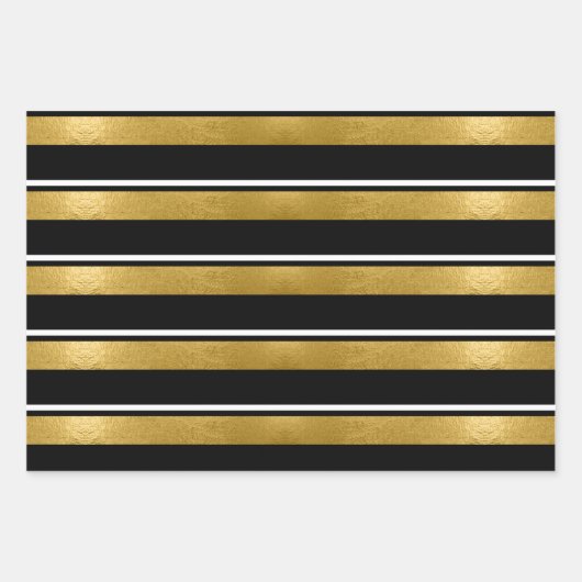 Kerst Herten Antler, Strepen, Bomen Goud ID864 Inpakpapier Vel (Voorkant 2)