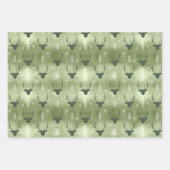 Kerst Herten Antler, Strepen en Brandbomen ID864 Inpakpapier Vel (Voorkant)