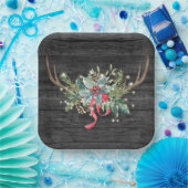 Kerst Herten Antlers met Lichten Papieren Bordje (Feest)