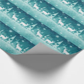 Kerst Herten en Snowflakes Gift Wrap Cadeaupapier (Hoek)