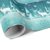 Kerst Herten en Snowflakes Gift Wrap Cadeaupapier (Rol Hoek)