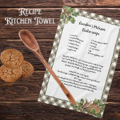 Kerst Herten Heilig Recept Keepsake Beige Plaid Theedoek