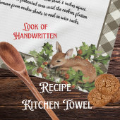 Kerst Herten Heilig Recept Keepsake Beige Plaid Theedoek