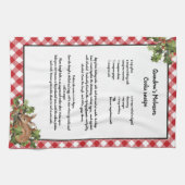 Kerst Herten Heilig Recept Keepsake Red Plaid Theedoek (Horizontaal)