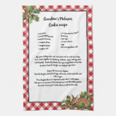 Kerst Herten Heilig Recept Keepsake Red Plaid Theedoek (Verticaal)