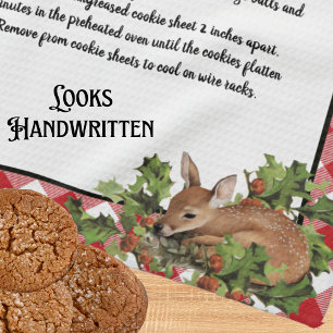 Kerst Herten Heilig Recept Keepsake Red Plaid Theedoek