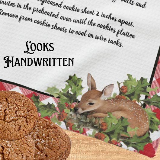 Kerst Herten Heilig Recept Keepsake Red Plaid Theedoek