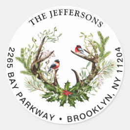 Kerst Herten Horns & Vogels Retouradres Label