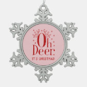 Kerst herten illustratie sneeuwvlok ornament (Voorkant)