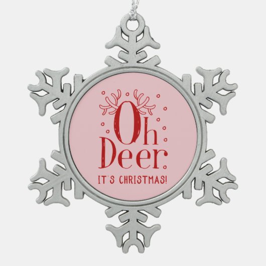 Kerst herten illustratie sneeuwvlok ornament (Voorkant)