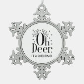 Kerst herten illustratie sneeuwvlok ornament (Voorkant)