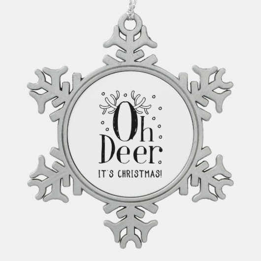 Kerst herten illustratie sneeuwvlok ornament (Voorkant)