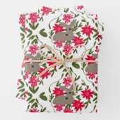 Kerst herten in Bos Inpakpapier Vel (In situ)