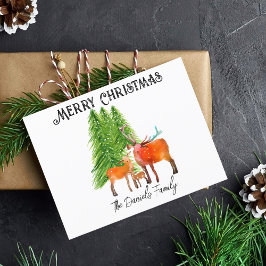 Kerst herten in de sneeuw feestdagenkaart