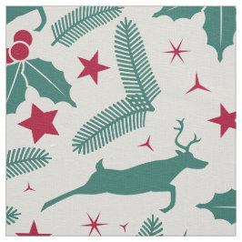Kerst Herten Kerst Holly Patroon Stof