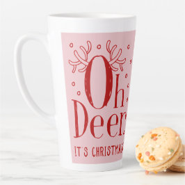 Kerst herten leuk illustratie latte koffie mok