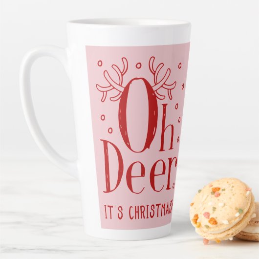 Kerst herten leuk illustratie latte koffie mok (In situ)