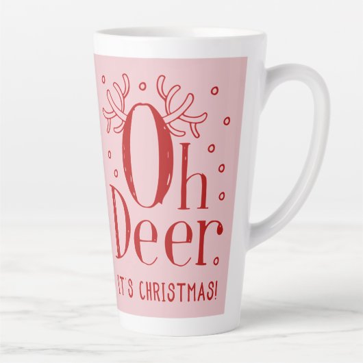 Kerst herten leuk illustratie latte koffie mok (Rechts)