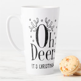 Kerst herten leuk illustratie latte koffiemok mok