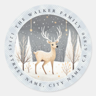 Kerst Herten Ronde Stickers