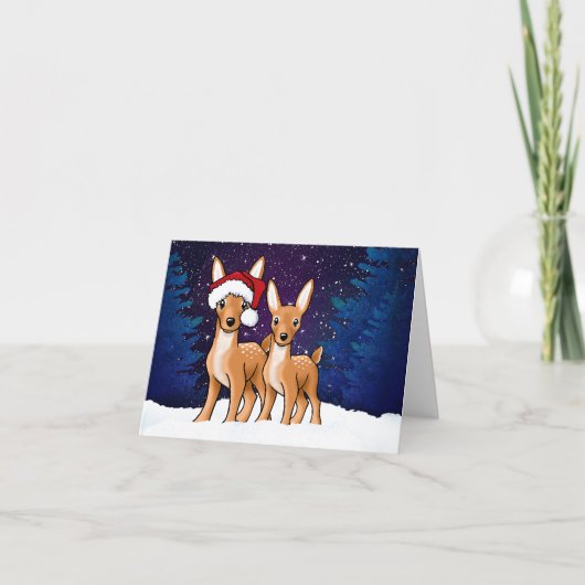 Kerst Herten Vakantie Kaart (Voorkant)