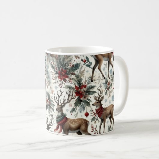 Kerst Herten Vakantie Koffiekopje Koffiemok (Voorkant rechts)