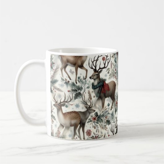 Kerst Herten Vakantie Koffiekopje Koffiemok (Links)