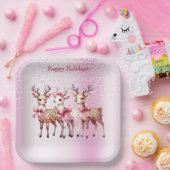 Kerst Herten Vakantiepapier Bord (Feest)