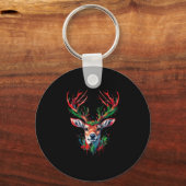Kerst herten waterverf sleutelhanger (Voorkant)