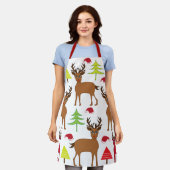 Kerst Herten Winter Kerstmis Schort (Gedragen)