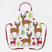 Kerst Herten Winter Kerstmis Schort (Voorkant)